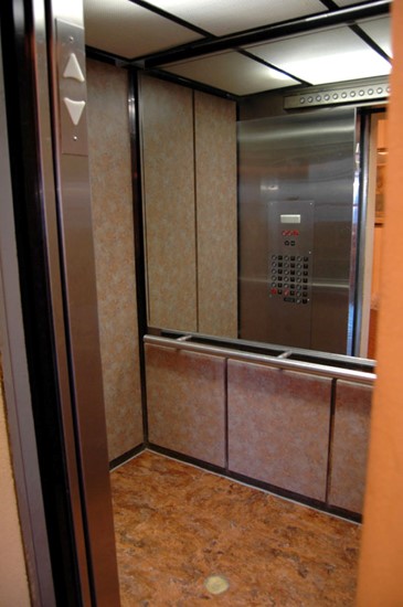 Fairmont Big huge elevator, with large mirror inside